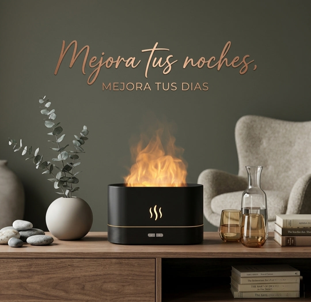 Humidificador chimenea Llama LED