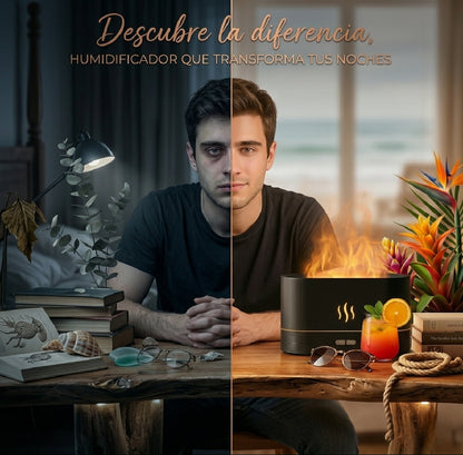 Humidificador chimenea Llama LED